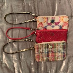 Three NWOT Coach Wristlets